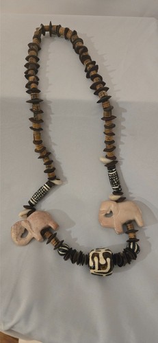 Collana africana legno di - collana,