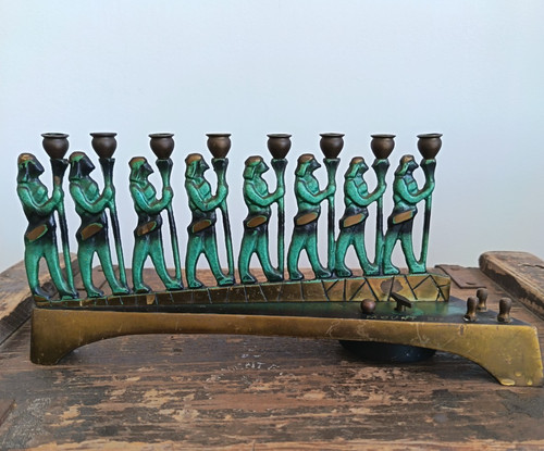 Vintage jewish menorah - vintage,