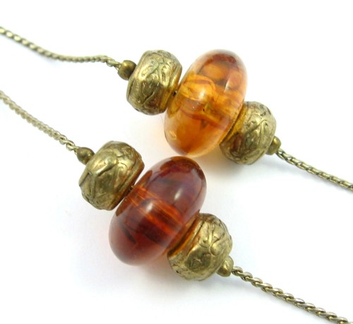 Collana vintage marrone dorato - collana,