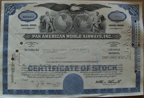 Certificato stock pan - pan, american
