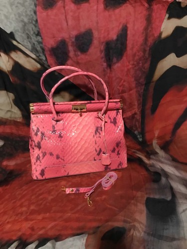 Borsa vernice fuxia stampato - borsa,