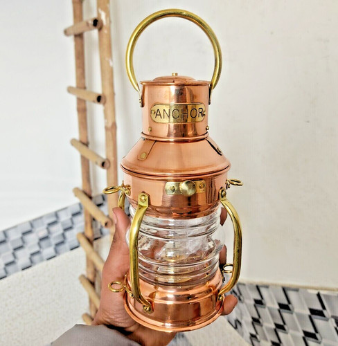 Lampada nave rame ottone