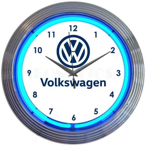 Volkswagen neon clock sign - volkswagen,