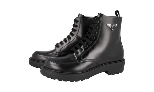 Prada leather ankle combat - ankle,
