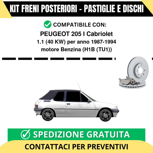 Kit freni posteriori peugeot - freni,