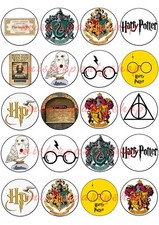 Cialda - Ostia per Cupcakes Harry Potter msiti 20 Dischetti da 5 cm. per dolci