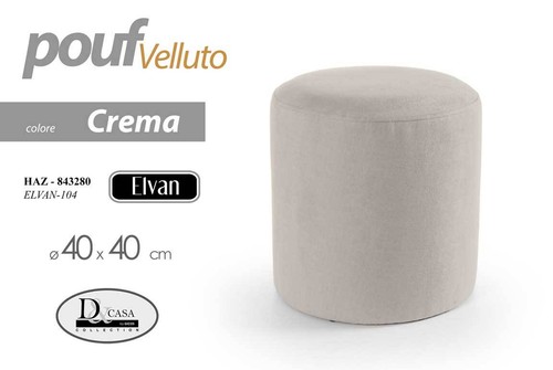 Pouf moderno velluto crema - pouf,