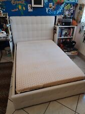 Letto contenitore ecopelle con materasso in lattice da 1 piazza e 1/2 e doghe