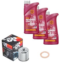 Kit filtro olio Kawasaki W 800 B Street ABS EJ800BBA 2019, MANNOL 10W40 3L, K&N