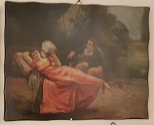 quadro dipinto  su tavola stile classico arte povera 40x50 CM soggetti vari