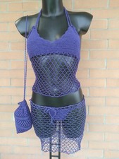 costume da bagno donna 100% cotone uncinetto fatto a mano