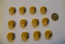 12 BOTTONI 2 FORI RESINA SFUMATA GIALLO BEIGE DIAMETRO 2,3 CM EFFETTO CORNO
