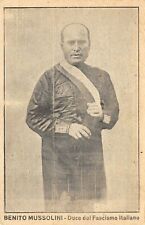 C973) BENITO MUSSOLINI DUCE DEL FASCISMO ITALIANO, AL VERSO INNO “CAMICIA NERA”