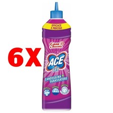 6 X Ace Gel 500 Ml. Con Candeggina + Sgrassatore Casa e Bucato Igienizza Sgrassa