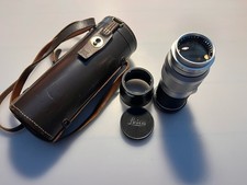 lens elmar 1:4 135 m-mount tele leica leitz with leather case and lens caps