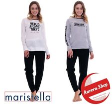 Pigiama DONNA 100% cotone manica lunga estivo MARISTELLA 2 colori primaverile