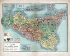 1900 Mappa Sicilia Italia