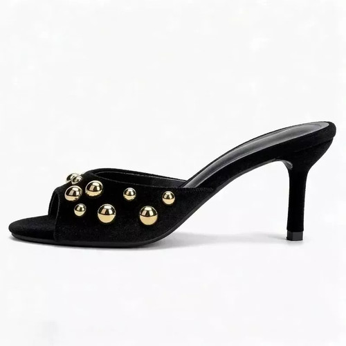 Sandali con tacco nero - sandali,