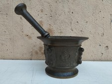 ANTICO MORTAIO DA FARMACIA FARMACEUTICO IN BRONZO CON PESTELLO Altezza cm.7,5