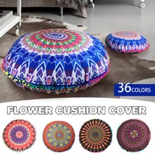 Grande federa da terra mandala rotonda bohemien copricuscino ottomano pouf lancio