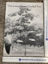 Vintage Kashian Cymbal Tree Ad Photo Print 1970s Slingerland Drum Co.
