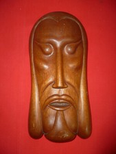 Testa volto Gesù scultura in legno Africana