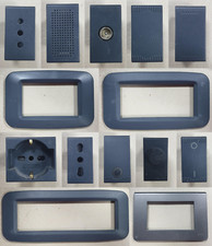 AVE SERIE NOIR SISTEMA 45 INTERRUTTORE DEVIATORE BIPRESA SCHUKO TELAIO PULSANTE