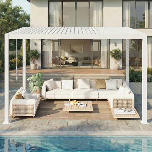 Aluminum louvered pergola - aluminum,