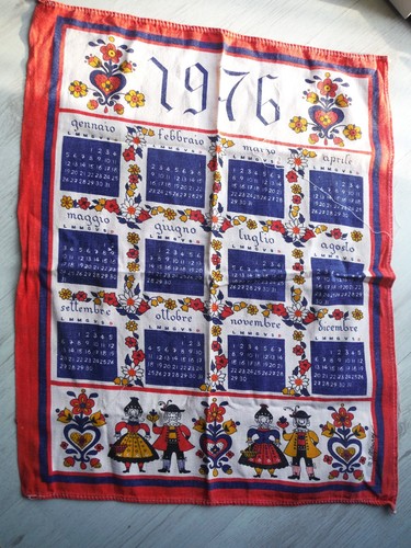 Strofinaccio calendario 1976 - strofinaccio,