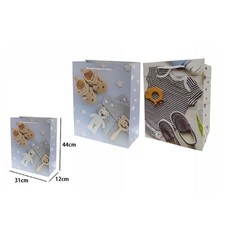 SET 2 BUSTE BUSTA BORSA REGALO COMPLEANNO NASCITA BIMBO 44X31X12 CM 69980 2 MOD.