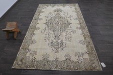 Tappeto vintage turco Oushak 5x9 kilim tappeto anatolico fatto a mano decorazione boho BEIGE