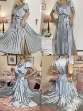 Abito SEXY Secretary Mistress plissettato maniche svolazzanti raso liquido lucido