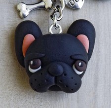 Portachiavi cane bulldog francese nero orma zampa french bulldog
