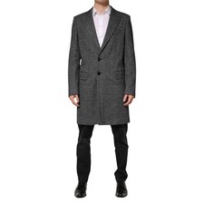 DOLCE & GABBANA Giacca Grigio Misto Lana Lungo Trench Cappotto Uomo IT52/US42/XL 2930usd