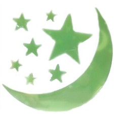 Stelle e luna fluorescenti