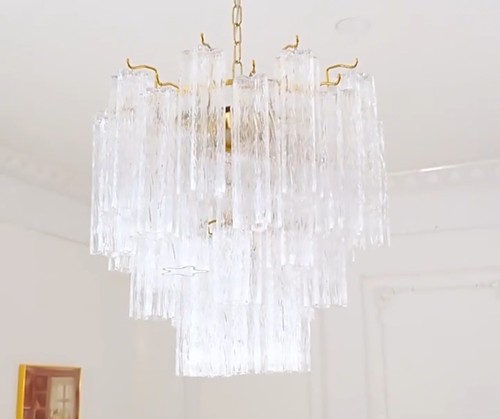 Lampadario vintage vetro di - lampadario,