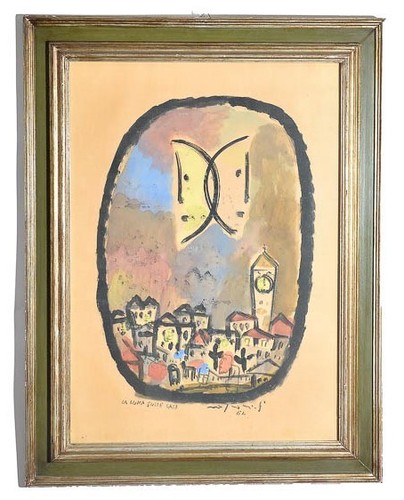 Luna sulle case - luna,