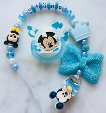 Catenella portaciuccio/succhiotto personalizzata con nome BAMBINO + ciuccio