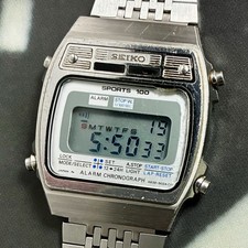 Orologio Seiko Cool anni 80 Vintage Sports 100 Sveglia Cronografo LCD Digitale Quarzo