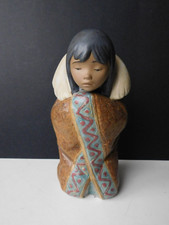 FIGURA PORCELLANA GRES LLADRO ESCHIMESE RAGAZZA IN GINOCCHIO 1985?