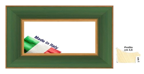 Cornice oro verde legno - e,