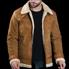 Giacca shearling uomo marrone