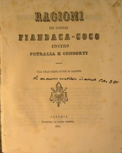 Ragioni pei conjugi fiandaca - pei,