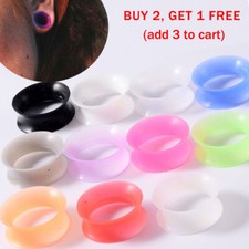 2pcs Colore Flessibile Carne Tunnel Silicone Doppio Svasato Tappo Orecchio Espansore 8-25mm