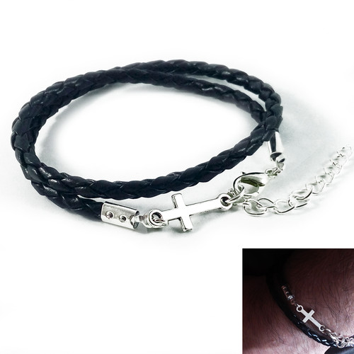 Bracciale con croce - bracciale, argento