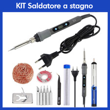 SALDATORE A STAGNO 80W | DISPLAY LCD TERMOREGOLABILE | KIT PROFESSIONALE