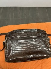 Borsa in Pelle cocco vintage Fatta A Mano Colore Marrone Misure In Foto