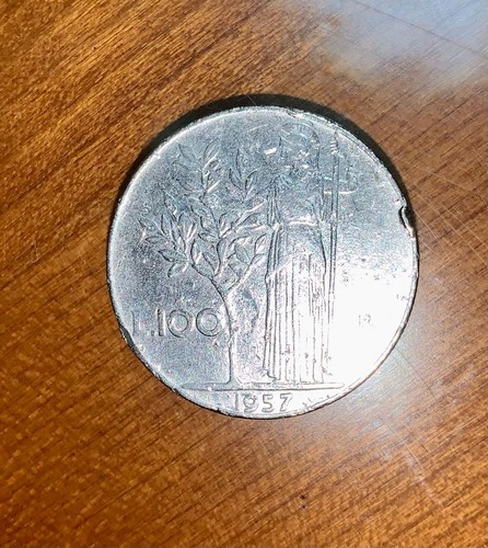Moneta 100 lire del - del, 1957