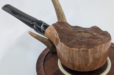 Pipa da fumo in radica a forma di vaso di grani dritti con gambo in ebanite di Whitaker Werks