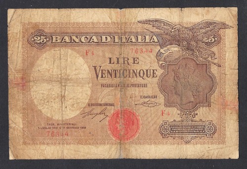 Italia banconota 25 - italia, lire